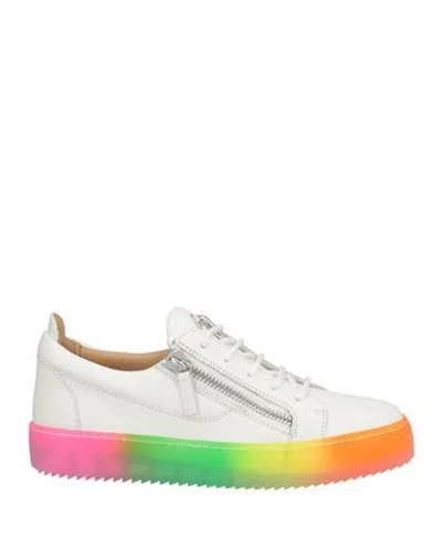 Giuseppe Zanotti Man Sneakers White Size 12 Soft Leather