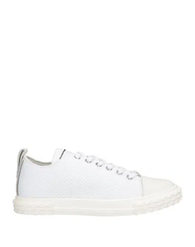Giuseppe Zanotti Man Sneakers White Size 8 Soft Leather, Textile Fibers