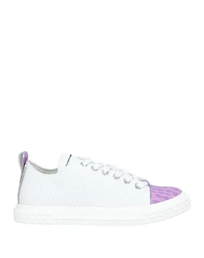 Giuseppe Zanotti Man Sneakers White Size 9 Textile Fibers, Soft Leather