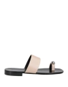 Giuseppe Zanotti Man Toe Strap Sandals Cream Size 13 Soft Leather In Beige