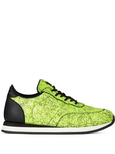 Giuseppe Zanotti Marbled Print Sneakers In Yellow