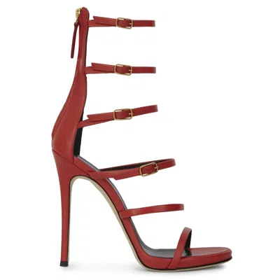 Giuseppe Zanotti Buckle-strap High-heel Sandals In Red