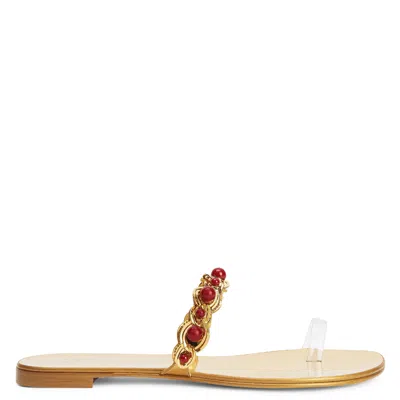 Giuseppe Zanotti Marguerithe Flat In Gold