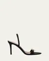 Giuseppe Zanotti Marielena Silk Crystal-buckle Slingback Sandals In Nero