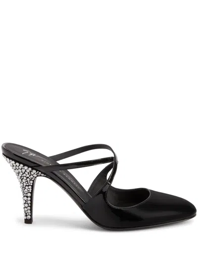 Giuseppe Zanotti Marthe Crystal-embellished Leather Sandals In Black