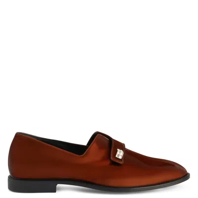 Giuseppe Zanotti Marty Metallic-effect Loafers In Brown