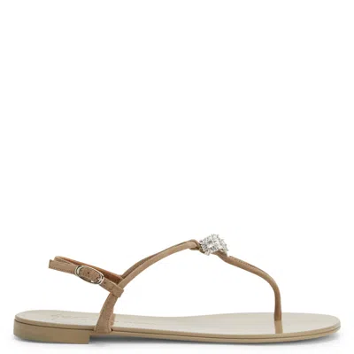 Giuseppe Zanotti Maryland Crystal-embellished Sandals In Beige