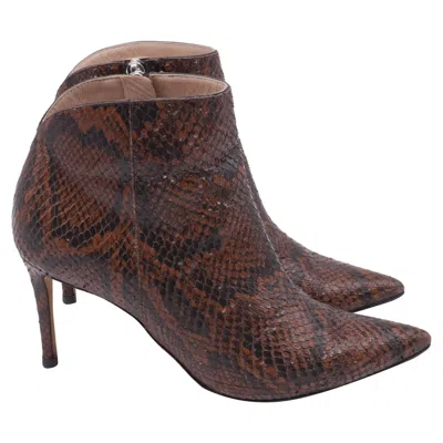 Giuseppe Zanotti Maskenada Brunette Snakeskin Ankle Boots In Brown Leather In Animal Print