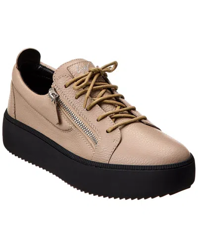 Giuseppe Zanotti May Leather Sneaker In Beige