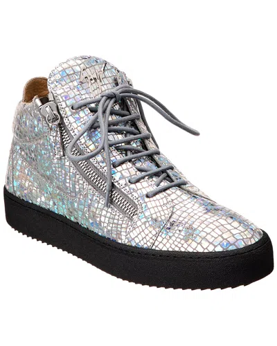 Giuseppe Zanotti May Leather Sneaker In Silver