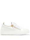 Giuseppe Zanotti Low Sneakers With Side Zip In White