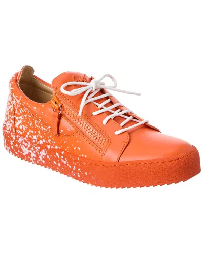 Giuseppe Zanotti May London Leather Sneaker In Orange