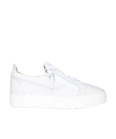 Giuseppe Zanotti May London Leather Sneakers In White