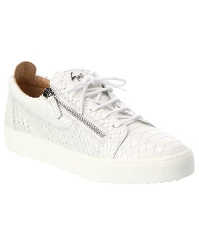 Giuseppe Zanotti May London Snake-embossed Leather Sneaker In White