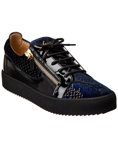 Giuseppe Zanotti May Velvet Sneaker In Blue