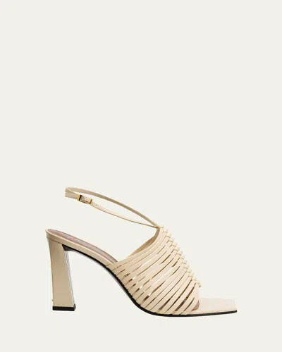 Giuseppe Zanotti Maya Strappy Leather Block-heel Sandals In Neutral