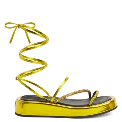 Giuseppe Zanotti Melburne Laces 32mm Slides In Yellow