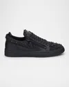 Giuseppe Zanotti Men's Alicante Leather And Crystal Low-top Sneakers In Nero