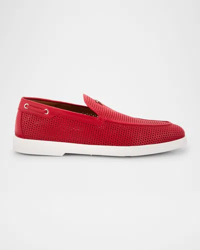 Giuseppe Zanotti Men's Berth 10 Perforated Leather Loafers In Rosso