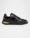 Giuseppe Zanotti Low Top Sneakers With Round Toe And Gold Accents In Black