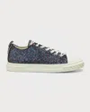 Giuseppe Zanotti Men's Glitter Low-top Sneakers In Blk/silv