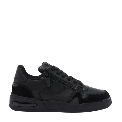 Giuseppe Zanotti Gz-ghost Sneakers In Black Suede And Leather In Multi