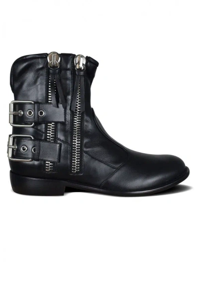Giuseppe Zanotti Men Leather Boots In Black