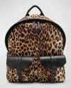 GIUSEPPE ZANOTTI MEN'S LEOPARD-PRINT LEATHER BACKPACK