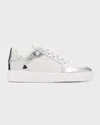 GIUSEPPE ZANOTTI MEN'S METALLIC-TRIM LEATHER LOW-TOP SNEAKERS