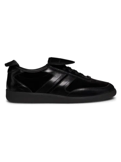 Giuseppe Zanotti Men's Velvet & Leather Foldover Tongue Sneakers In Black