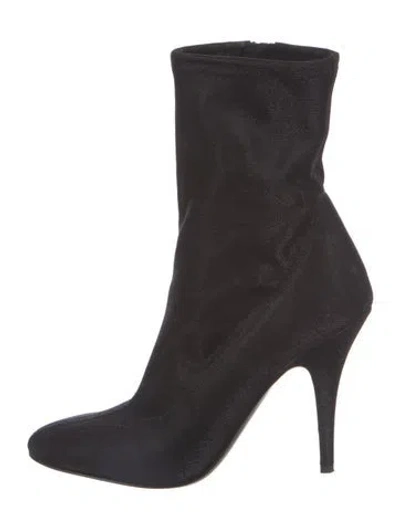 Pre-owned Giuseppe Zanotti Mesh Crystal Embellishments Sock Boots In Black