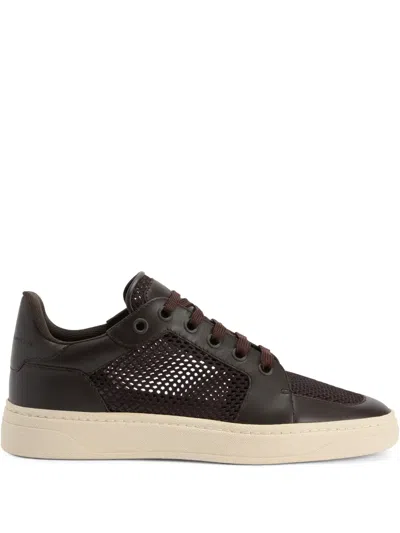 Giuseppe Zanotti Mesh Sneakers In Brown