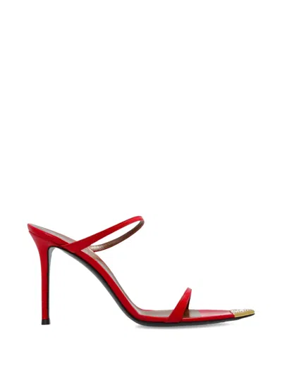 Giuseppe Zanotti Metallic-detail Strap Leather Sandals In Red