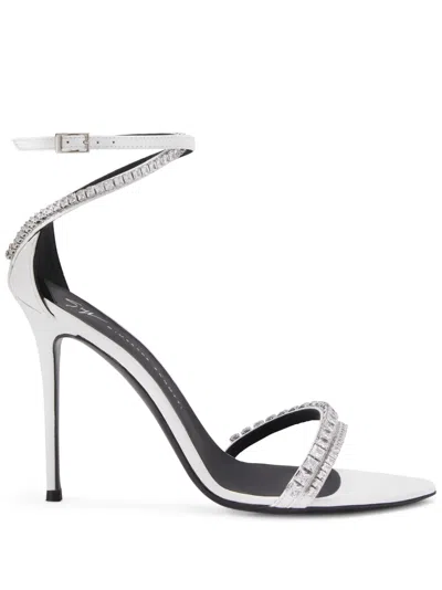 Giuseppe Zanotti Metallic-effect High Heel Sandals In White