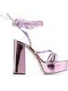 Giuseppe Zanotti Flavienne Mirrored-leather Platform Sandals In Pink