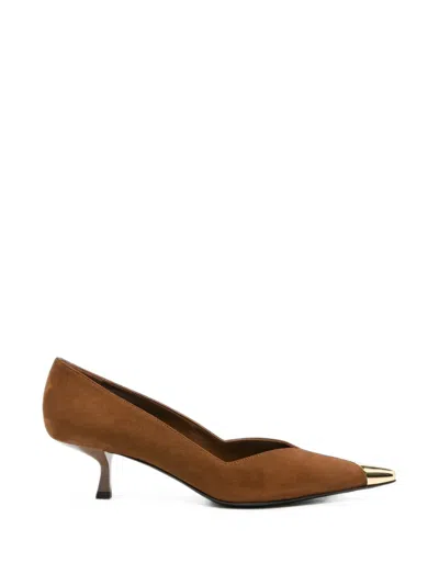 Giuseppe Zanotti Metal-tip Kitten-heel Pumps In Brown