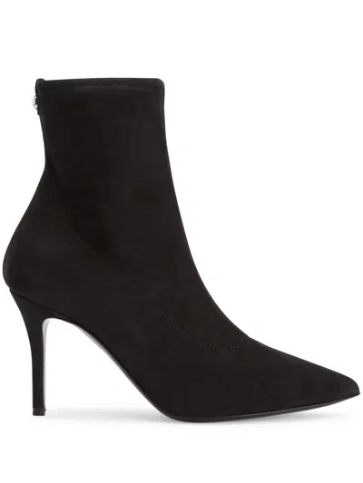 Giuseppe Zanotti Mirea 90mm Suede Ankle Boots In Black