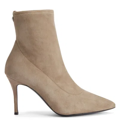 Giuseppe Zanotti Mirea 90mm Suede Ankle Boots In Beige