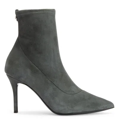 Giuseppe Zanotti Mirea 90mm Suede Ankle Boots In Grey