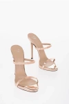 GIUSEPPE ZANOTTI MIRRORED EFFECT SOLID COLOR SANDALS HEEL 11CM