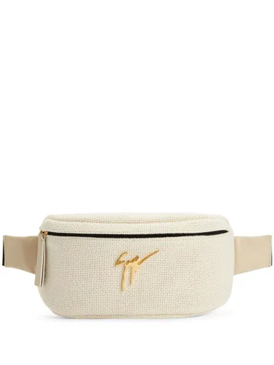 Giuseppe Zanotti Mirto Canvas Belt Bag In Neutrals