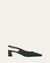 Giuseppe Zanotti Mixed Leather Cap-toe Slingback Pumps In Pavone