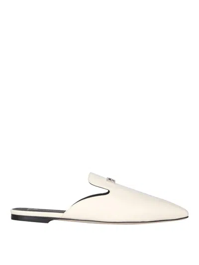 Giuseppe Zanotti Leather Slippers In White
