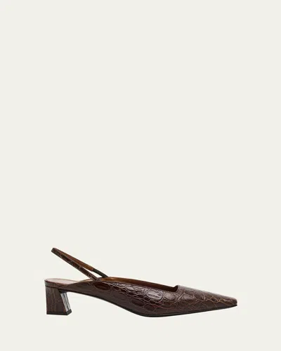 Giuseppe Zanotti Morpheus Croc-printed Leather Slingback Pumps In Animal Print
