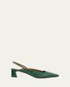 Giuseppe Zanotti Morpheus Croc-printed Leather Slingback Pumps In Green