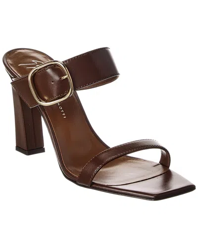 Giuseppe Zanotti Mya 90 Leather Sandal In Brown