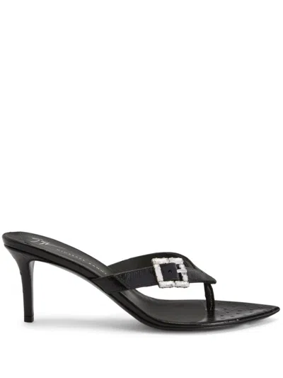 Giuseppe Zanotti Naomee 70mm Leather Mules In Black
