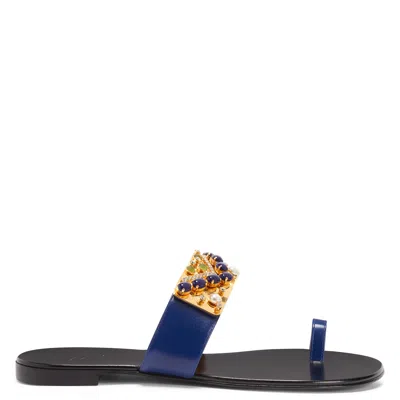 Giuseppe Zanotti Nefertiti Flat In Blue