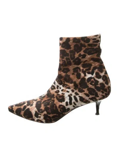 Pre-owned Giuseppe Zanotti Neoprene Animal Print Boots In Neutral