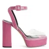 Giuseppe Zanotti 120mm Transparent Platform Sandals In Pink